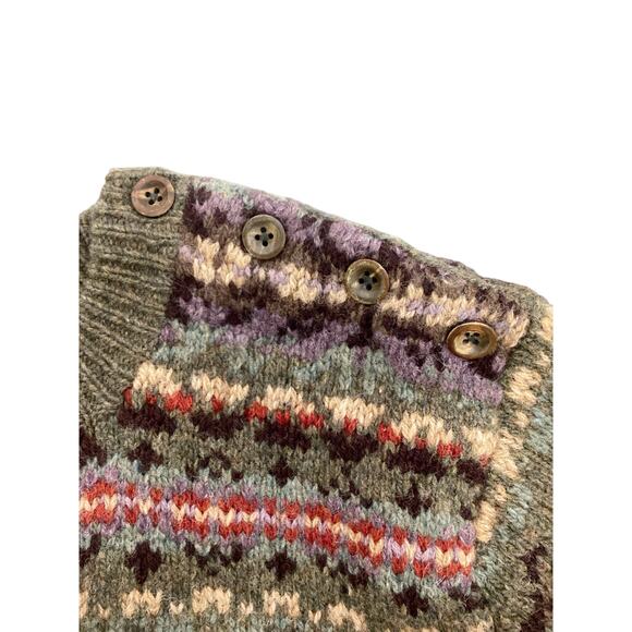 Vintage Polo By Ralph Lauren Sweater Women’s SZ M Merino Wool Blend Green &Brown - Picture 5 of 6